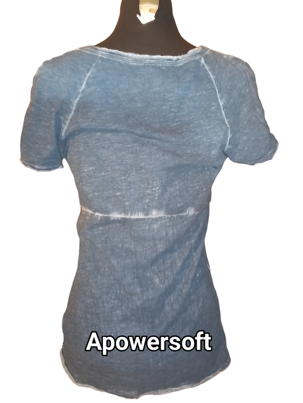 Acid Wash Embroidered Tee — Free People — Size M - Picture 3 of 6
